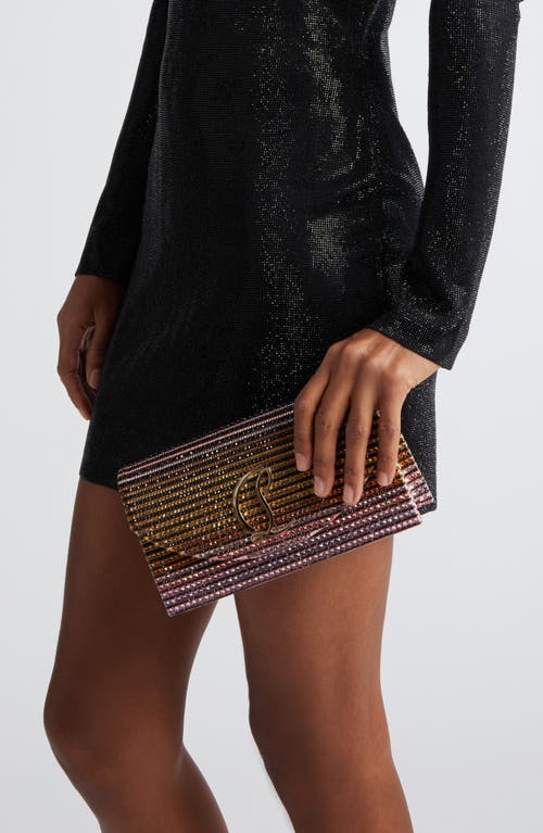 Christian Louboutin Loubi54 Ombré Crystal Embellished Clutch In 6395 Ivory/multi/gold