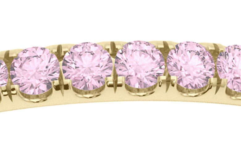 Hautecarat Petite Fancy Pink Lab Created Diamond Eternity Ring In 18k Yellow Gold