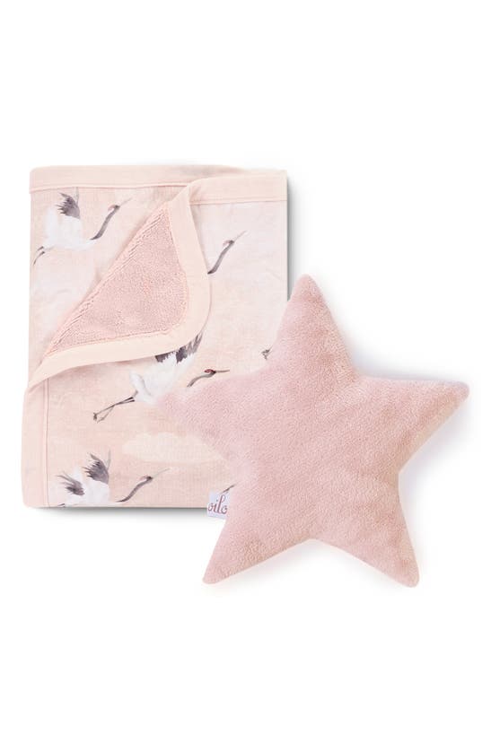 Oilo Ink Cuddle Blanket & Star Dream Pillow Set In Pink