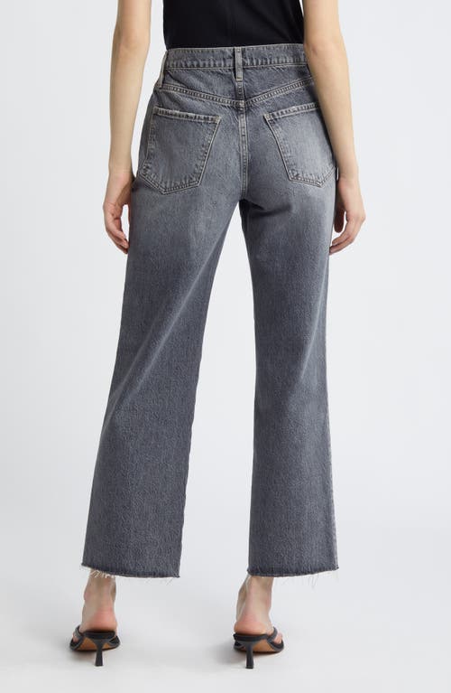 FRAME FRAME LE JANE RAW HEM HIGH WAIST ANKLE WIDE LEG JEANS 