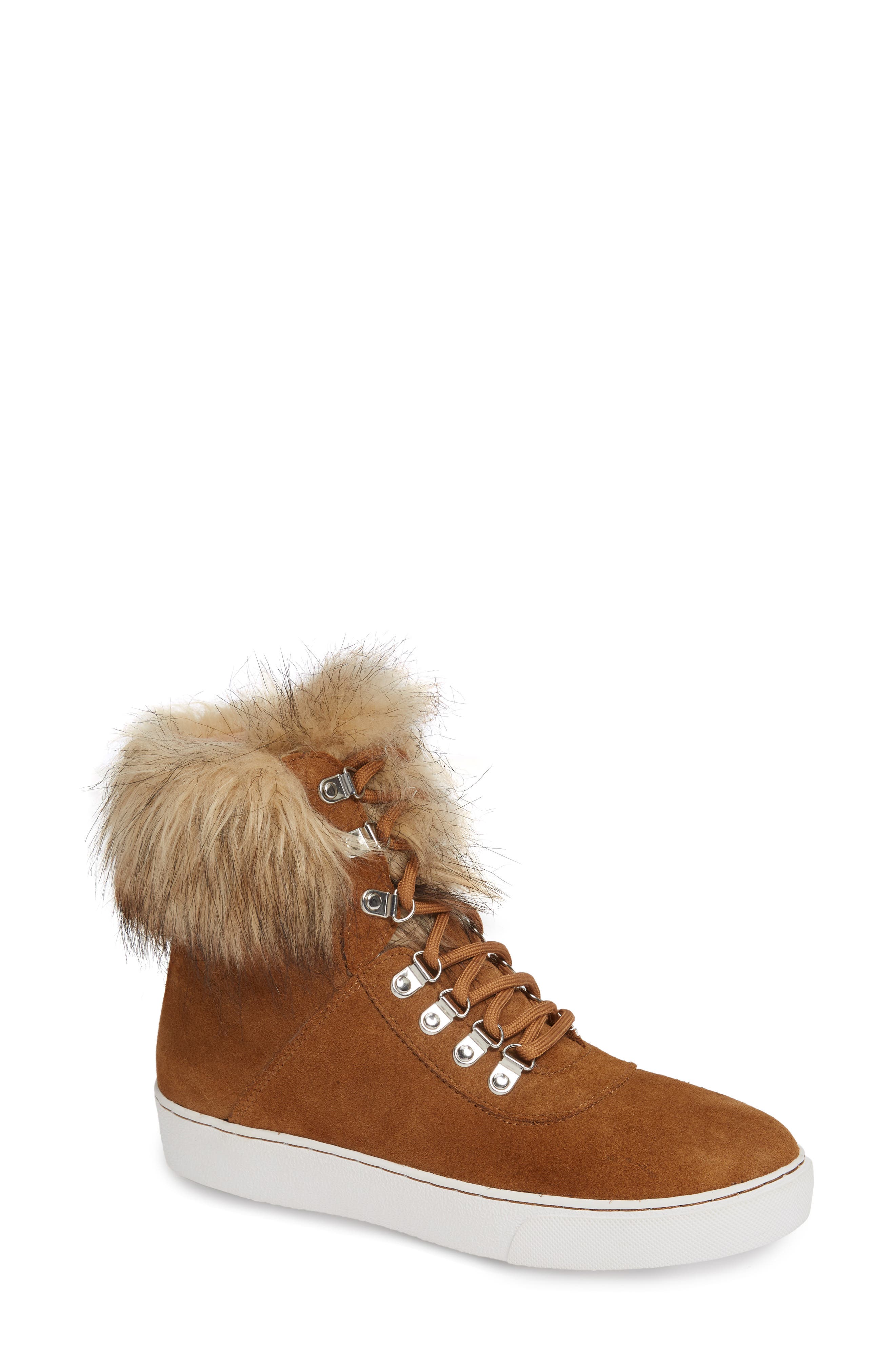 Linea Paolo Gigi Faux Fur Sneaker- Beige