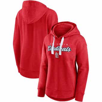Women's WEAR by Erin Andrews Red St. Louis Cardinals Modest Patches Cropped  Pullover Hoodie