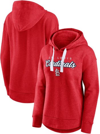 Women's Fanatics Branded Red St. Louis Cardinals Filled Stat Sheet Pullover Hoodie