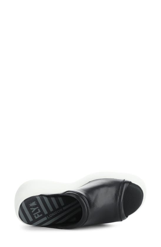 Shop Fly London Doli Platform Wedge Slide Sandal In Black Dublin