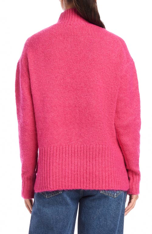 Shop Fifteen Twenty Colette Turtleneck Sweater In Hot Pink