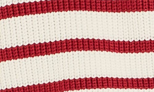 Shop English Factory Stripe Sleeveless Quarter Zip Sweater In White/burgundy