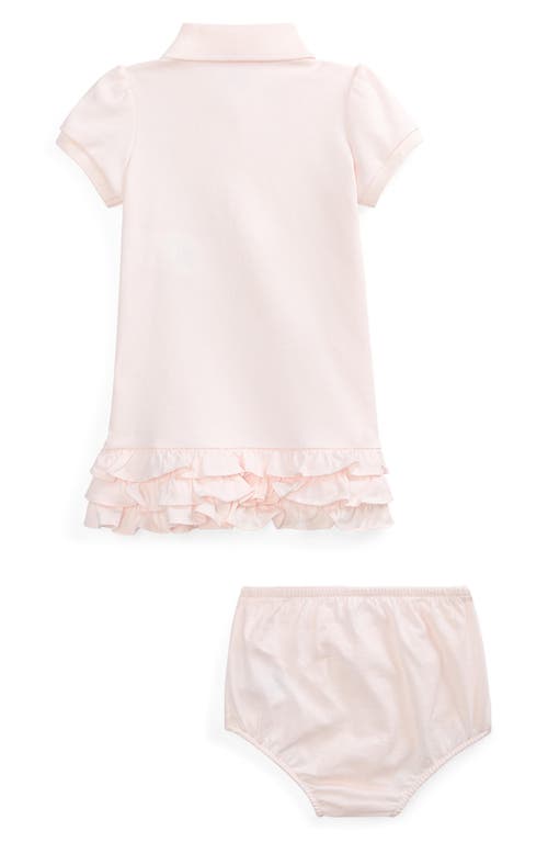 Shop Ralph Lauren Cupcake Ruffle Polo Dress & Bloomers In Delicate Pink