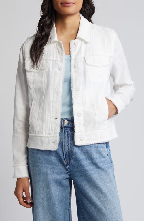 Tommy Bahama Breezy Palm Raw Edge Linen Jacket White at Nordstrom,