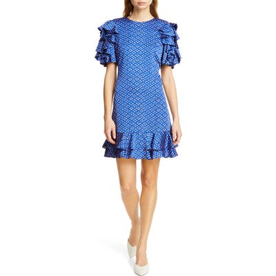 Kate Spade New York Geo Dot Satin Shift Dress, Blue