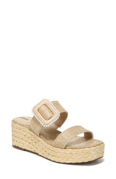 Sam Edelman Women's Yuki Wedge Sandal - Multi-Strap Puffer Design Fashion Sandals