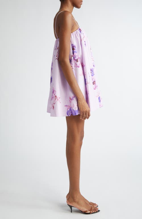 Shop Zimmermann Lightburst Puff Minidress In Purple Floral