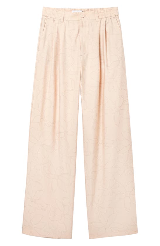 Shop Desigual Tailored Floral Trousers In Beige