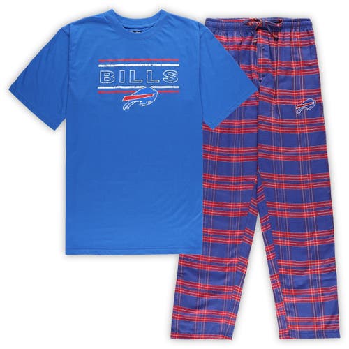 Men's Concepts Sport Royal/Red Buffalo Bills Big & Tall Flannel Sleep Set