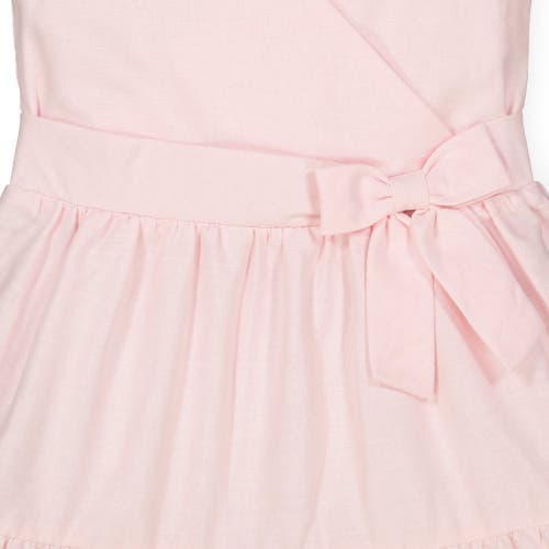 Shop Hope & Henry Girls' Tiered Wrap Dress, Infant In Pale Pink Linen