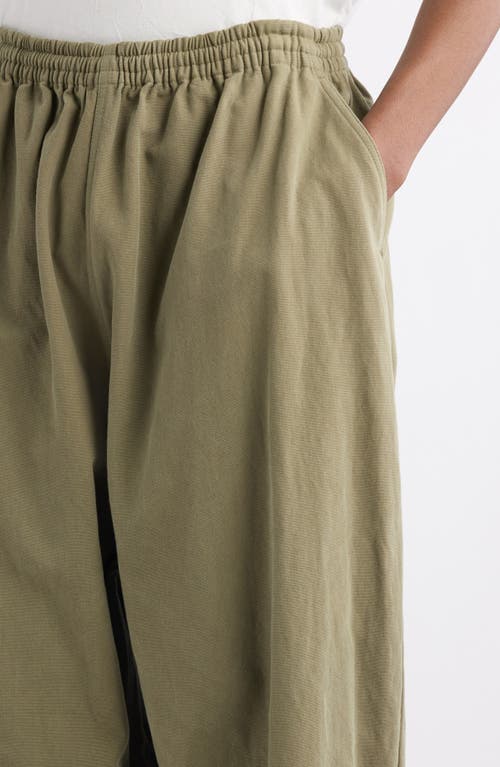 Balenciaga Baggy Cotton Canvas Pants In Linden