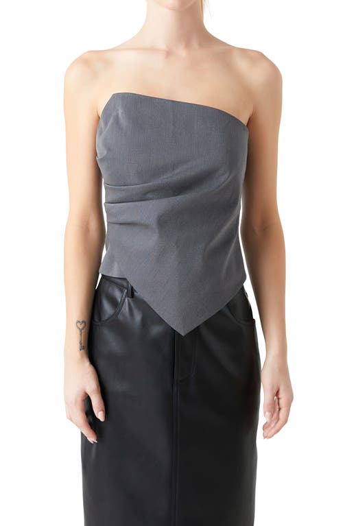 Grey Lab Drape Corset Top In Grey