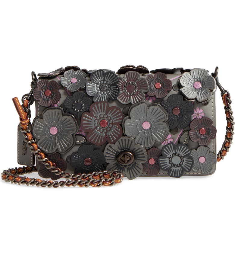 COACH 1941 'Dinky' Flower Appliqué Leather Crossbody Bag | Nordstrom