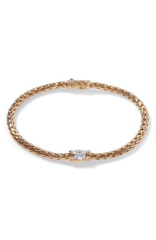 John Hardy Classic Chain Bracelet with Diamonds in Gold at Nordstrom, Size Medium