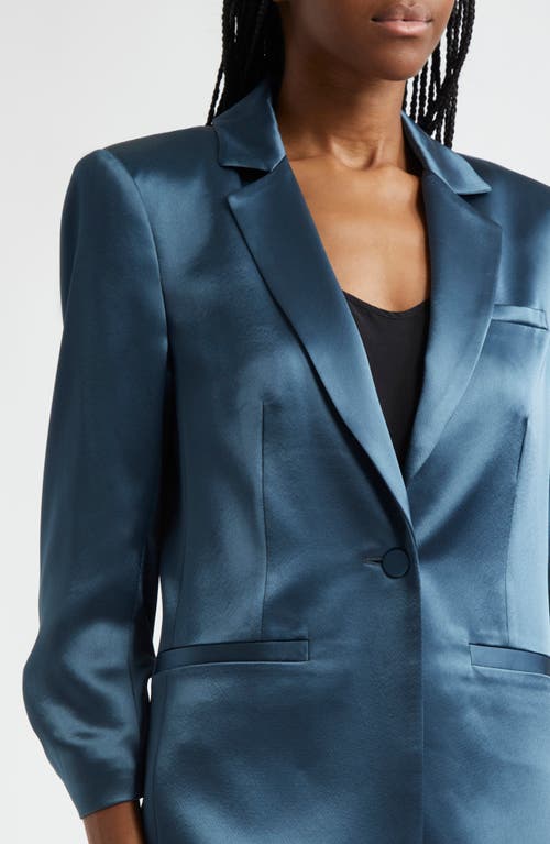 Shop Cinq À Sept Khloe Satin Blazer In Nightfall