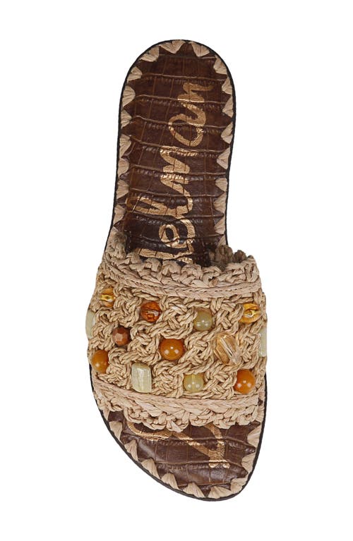 Sam Edelman Graciela Beaded Slide Sandal In Dark Natural