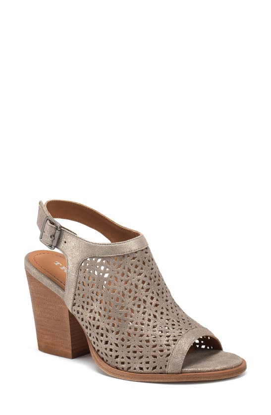 Trask Parker Slingback Sandal In Pewter Metallic Suede