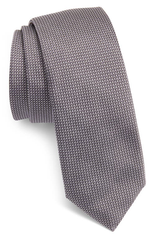 Dot Silk Tie in Medium Grey