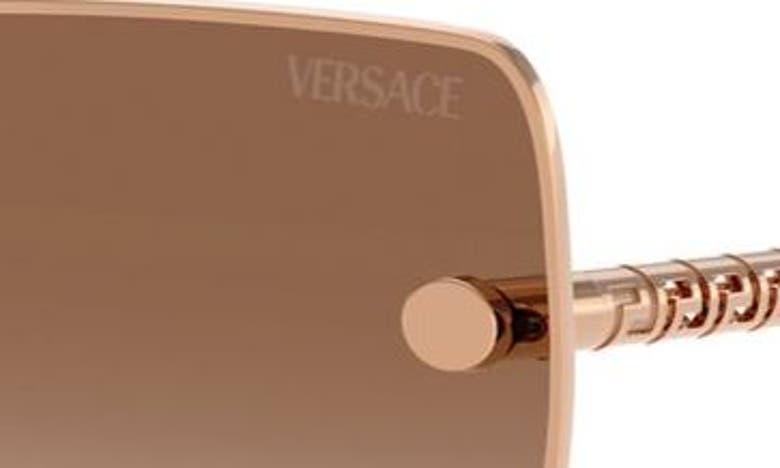 Versace 63mm Oversize Gradient Square Sunglasses In Rose Gold