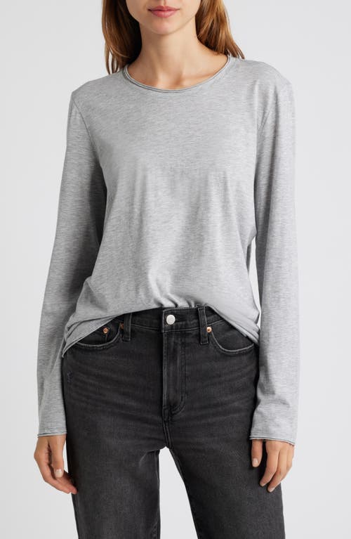 Shop Rails Long Sleeve Cotton T-shirt In Heather Grey