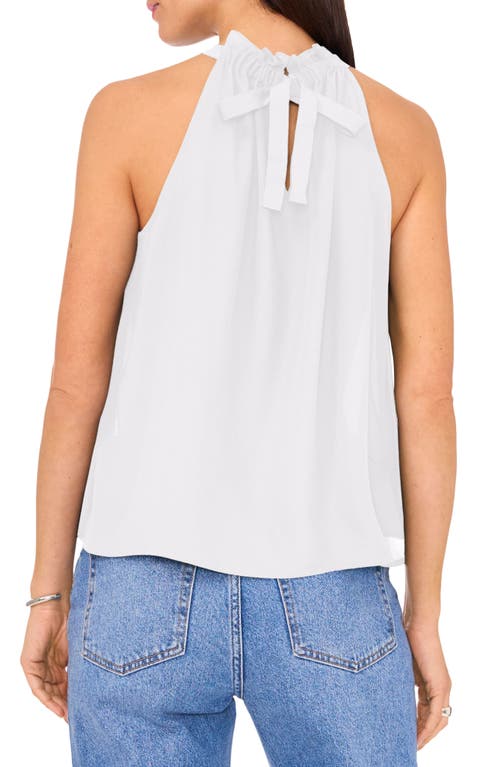 Shop Vince Camuto Gathered Sleeveless Top In Ultra White