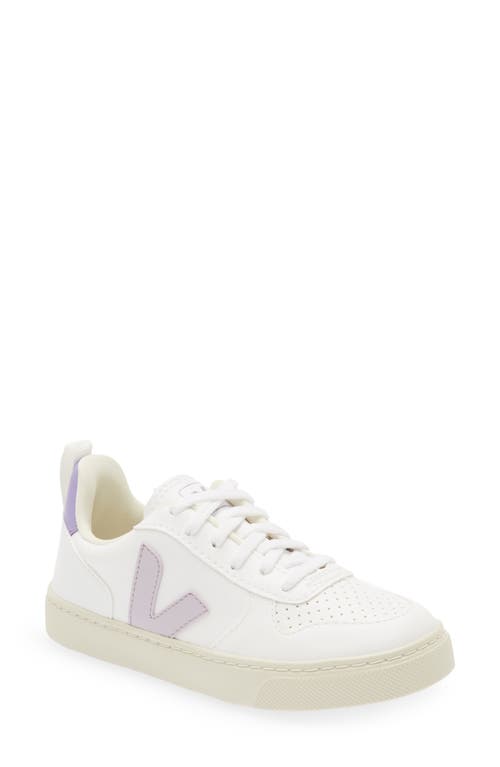 Veja Kids' V-10 Sneaker in White Parme Lavender