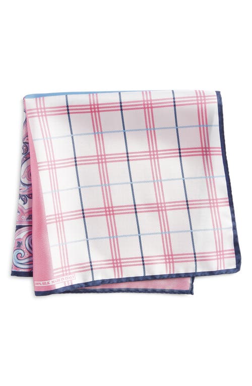 Four Panel Silk Pocket Square in Pink