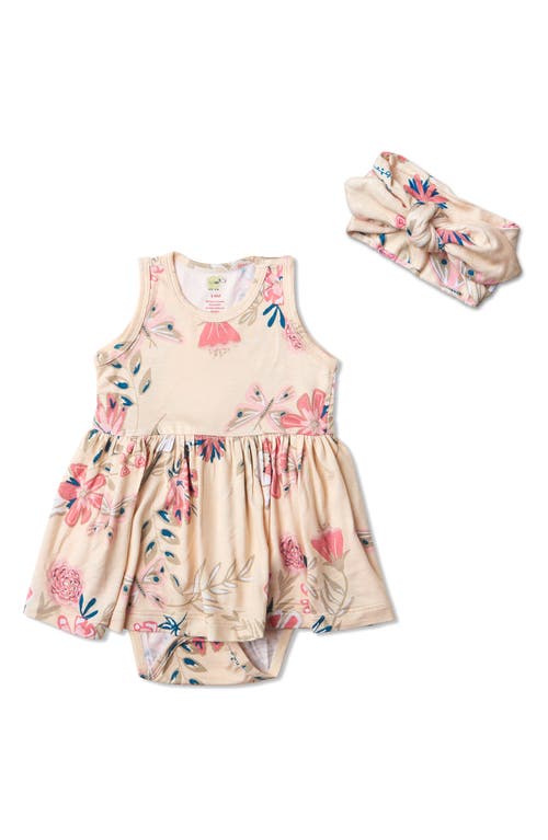 Baby Grey by Everly Grey Skirted Bodysuit & Headband Set in Wild Flower at Nordstrom, Size 9-12M