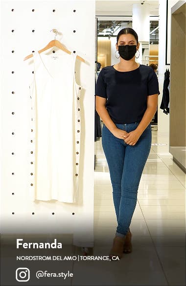 side button midi dress