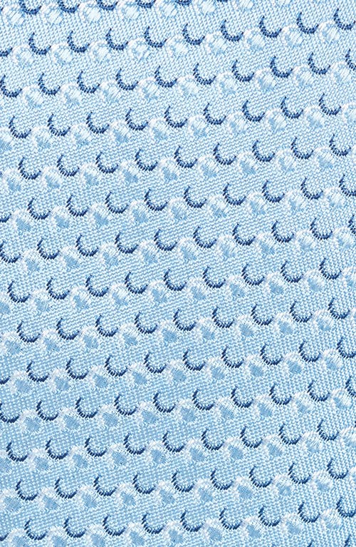 Hugo Boss Boss Geometric Pattern Silk Tie In Light Blue