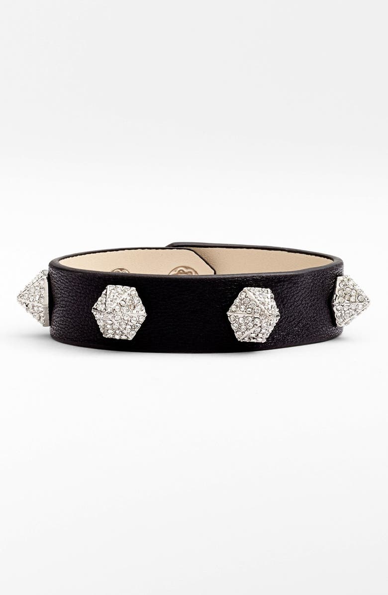Vince Camuto Crystal Pavé Studded Leather Bracelet | Nordstrom
