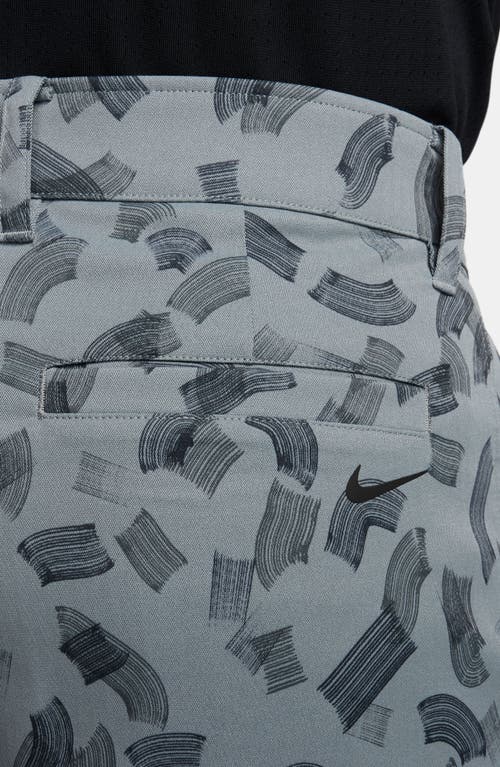 Shop Nike Golf Dri-fit Print Flat Front Golf Shorts In Dark Smoke Grey/black