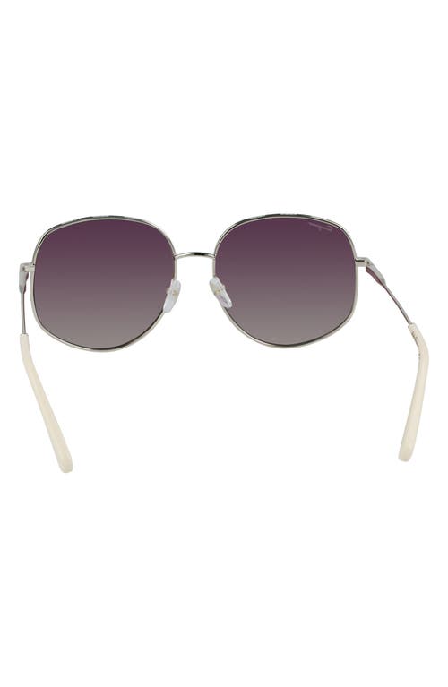 Ferragamo 61mm Gancini Oversize Sunglasses In Gold/ivory