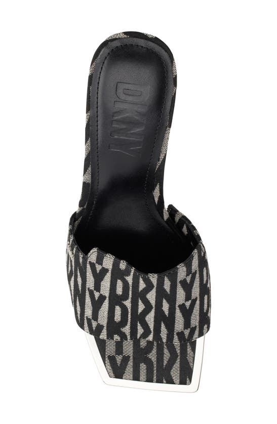 Shop Dkny Square Toe Slide Sandal In Black/ Eggnog