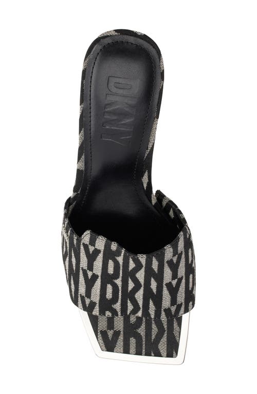 Dkny Square Toe Slide Sandal In Black/eggnog