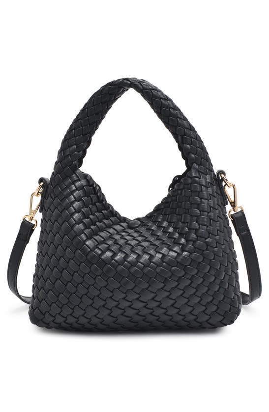 Shop Moda Luxe Jessamine Woven Satchel In Black