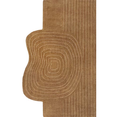 Jonathan Y Retro Bohemian Abstract Striped Handwoven Wool Area Rug In Light Brown/beige