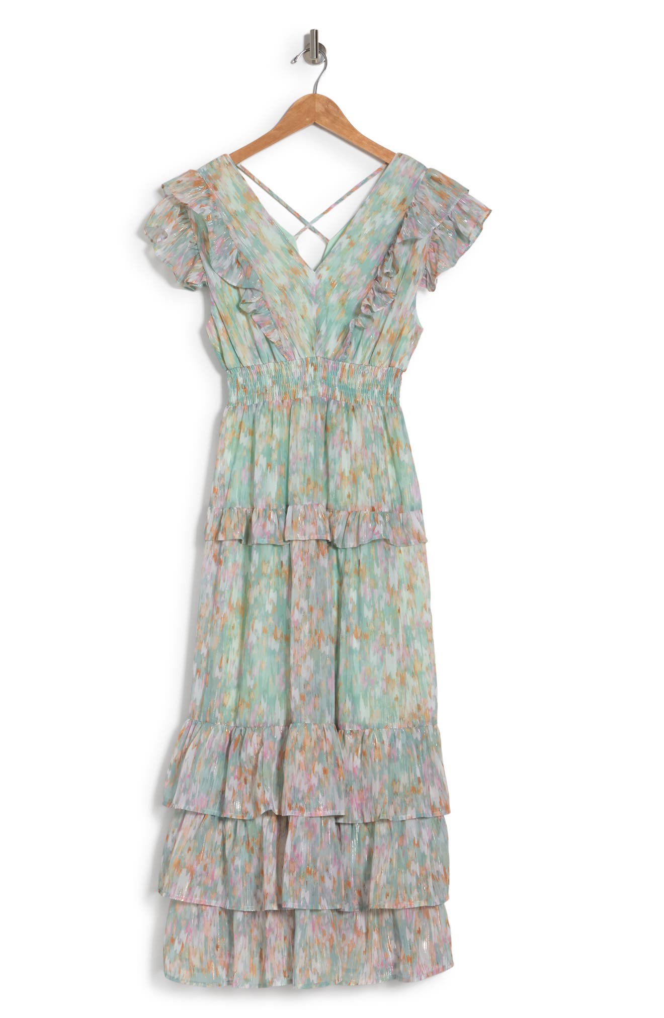 KOKO + MASON Ruffled Cap Sleeve Tiered Dress Nordstromrack