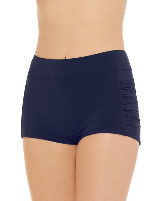 Christina Essentials Bottom Boyleg With Shirring In Navy
