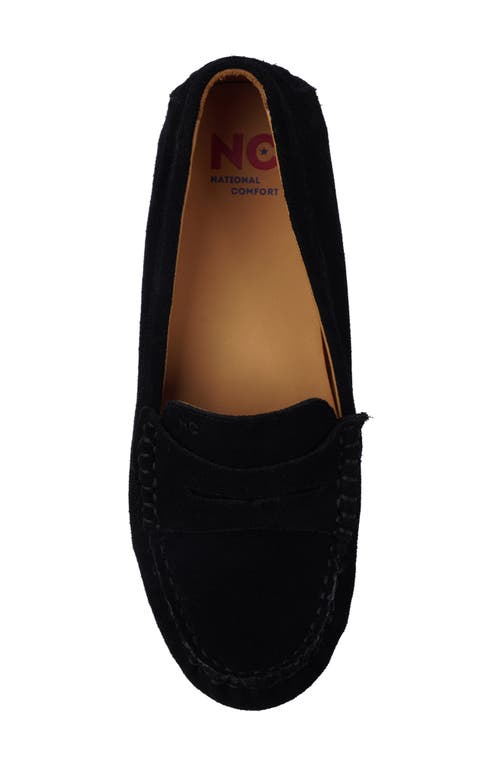 National Comfort Talulah Penny Loafer In Black Suede