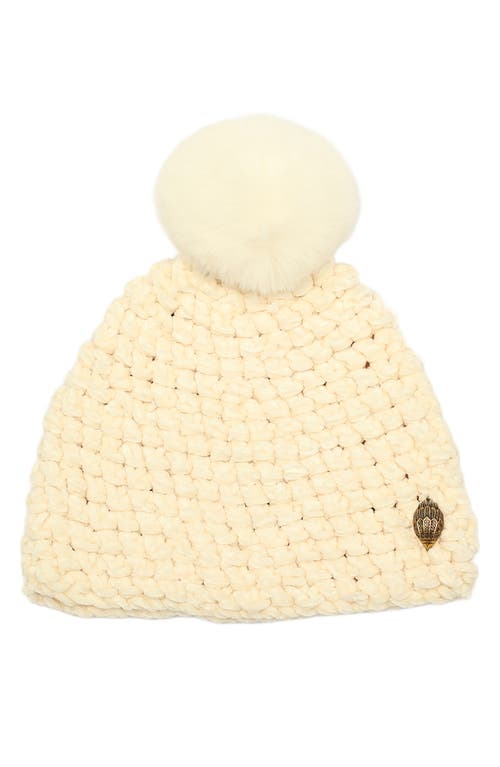 Kurt Geiger Chunky Chenille Beanie In Bone