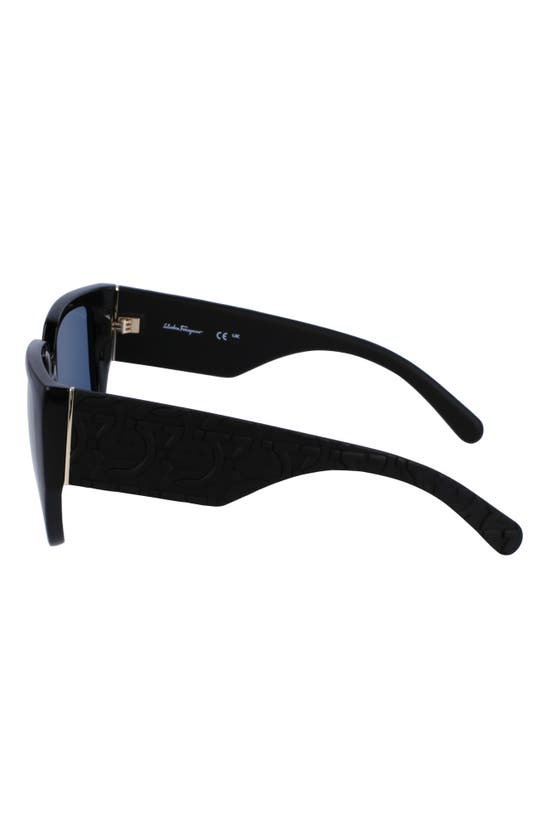 Shop Ferragamo Gancini Tea Cup 58mm Oval Sunglasses In Black