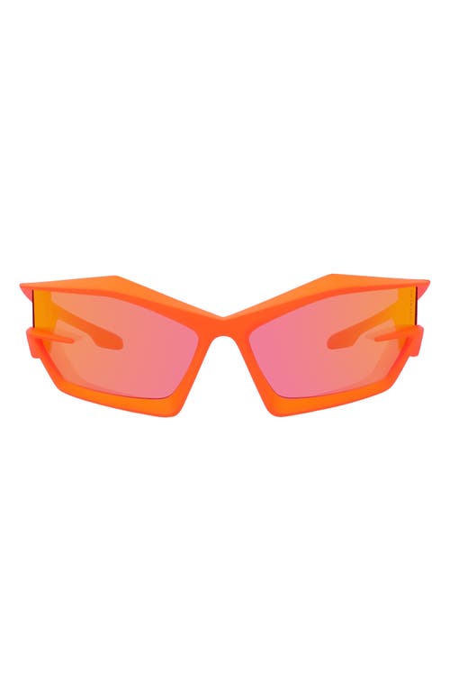 Shop Givenchy Giv Cut 69mm Oversize Geometric Sunglasses In Matte Orange/smoke Mirror