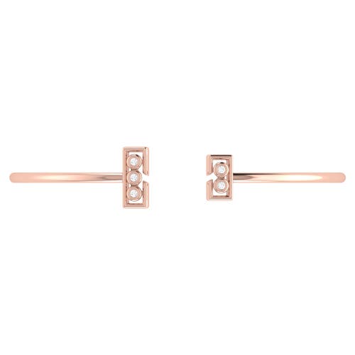 Shop Luvmyjewelry Traffic Light Sterling Silver Diamond Adjustable Cuff In 14kt Rose Gold Vermeil