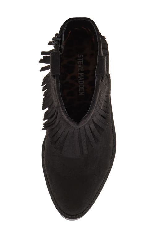 Shop Steve Madden Kids' Jbrixby Fringe Bootie In Black