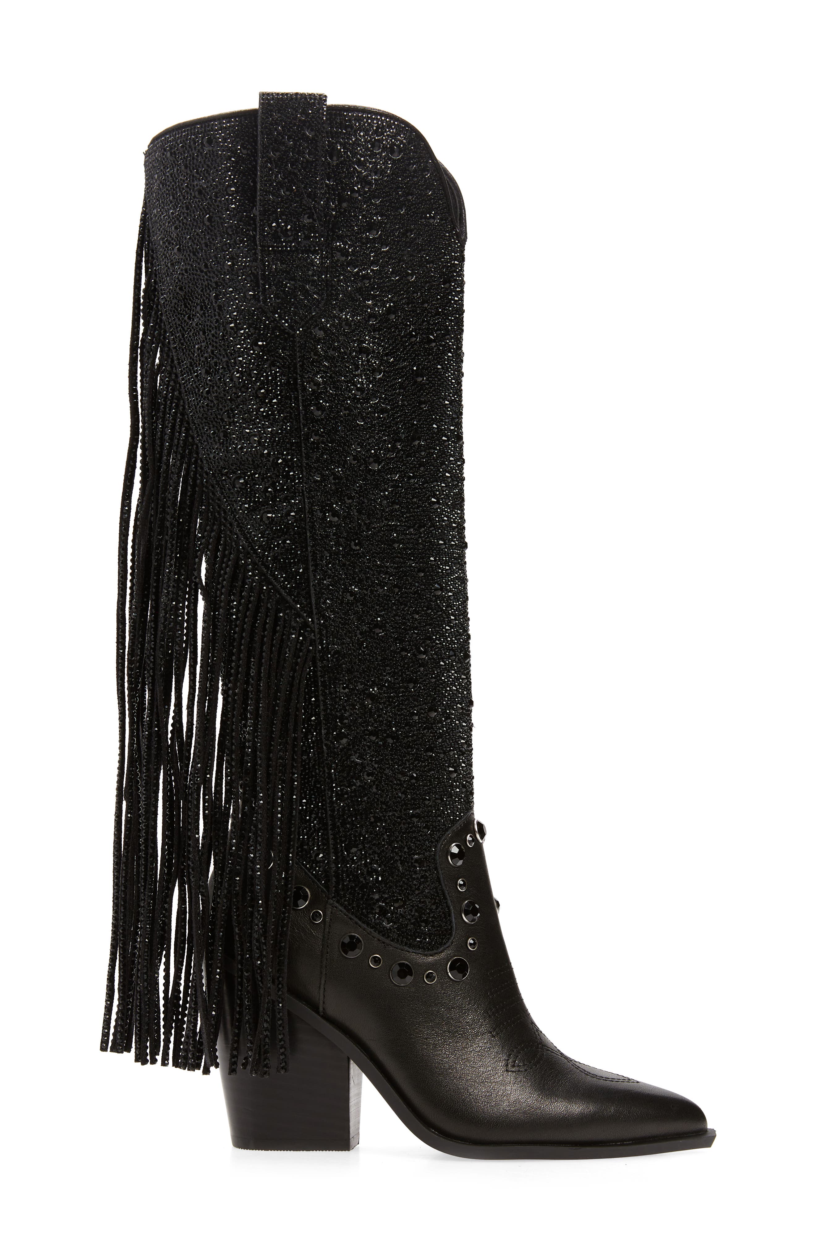 Steve Madden Lexy Embellished Western Boot in Black Mult | Smart Closet